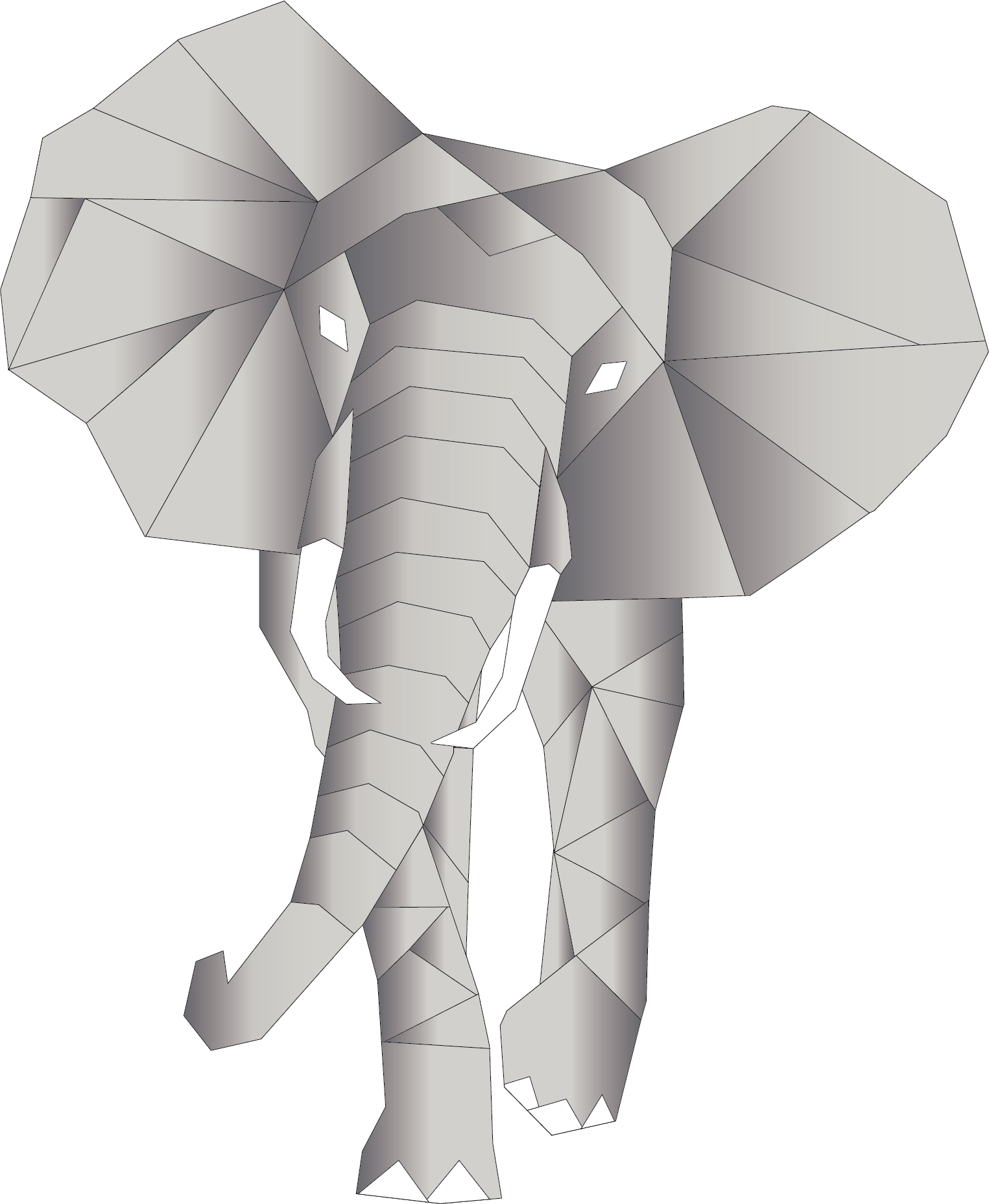 Elefante composto por elementos geogŕaficos. Nossa logomarca